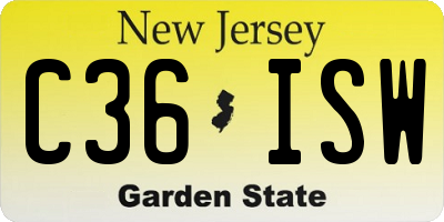 NJ license plate C36ISW