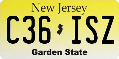 NJ license plate C36ISZ