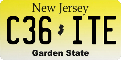 NJ license plate C36ITE