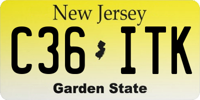 NJ license plate C36ITK