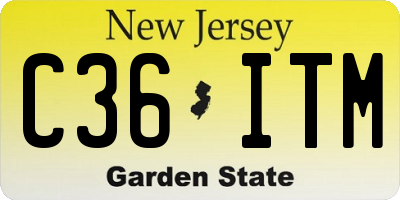 NJ license plate C36ITM
