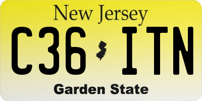 NJ license plate C36ITN