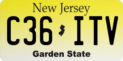 NJ license plate C36ITV