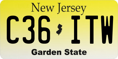 NJ license plate C36ITW