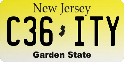 NJ license plate C36ITY