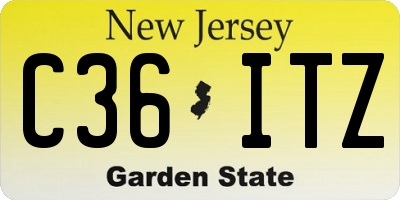 NJ license plate C36ITZ