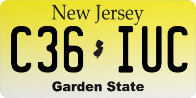 NJ license plate C36IUC