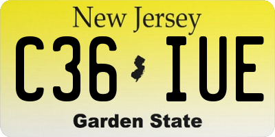 NJ license plate C36IUE