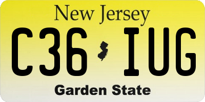 NJ license plate C36IUG