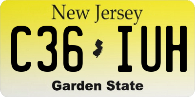 NJ license plate C36IUH