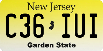 NJ license plate C36IUI