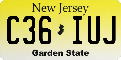 NJ license plate C36IUJ
