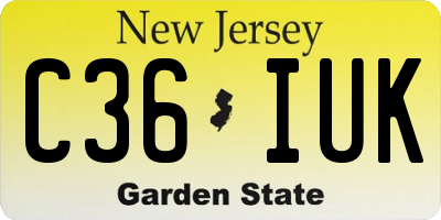 NJ license plate C36IUK