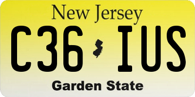 NJ license plate C36IUS