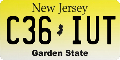 NJ license plate C36IUT