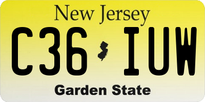 NJ license plate C36IUW