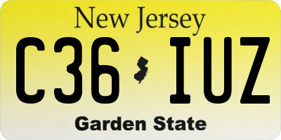 NJ license plate C36IUZ