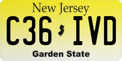 NJ license plate C36IVD