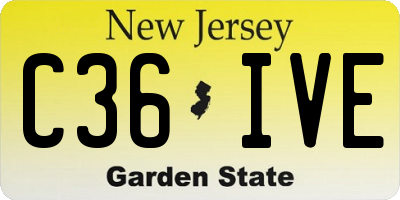 NJ license plate C36IVE