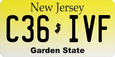 NJ license plate C36IVF