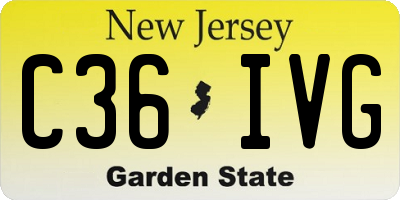 NJ license plate C36IVG