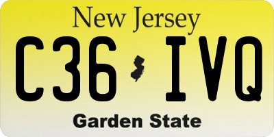 NJ license plate C36IVQ