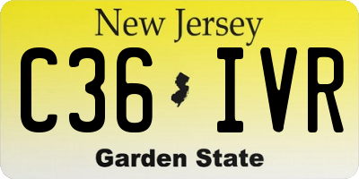 NJ license plate C36IVR