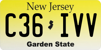 NJ license plate C36IVV