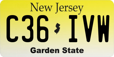 NJ license plate C36IVW