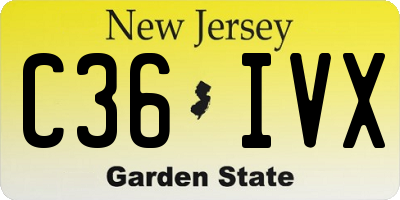 NJ license plate C36IVX