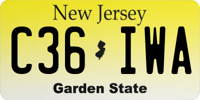 NJ license plate C36IWA