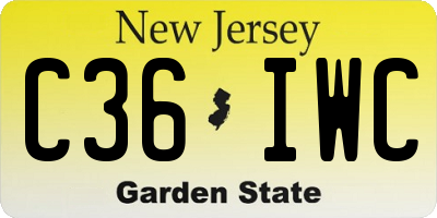 NJ license plate C36IWC