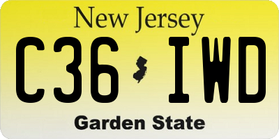 NJ license plate C36IWD