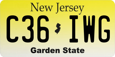 NJ license plate C36IWG