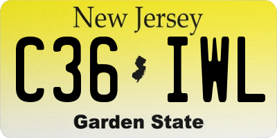 NJ license plate C36IWL