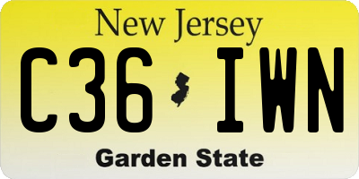 NJ license plate C36IWN
