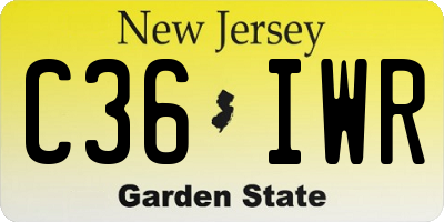 NJ license plate C36IWR