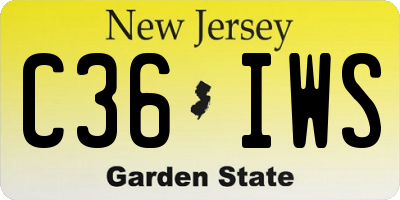 NJ license plate C36IWS