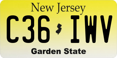 NJ license plate C36IWV