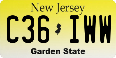 NJ license plate C36IWW