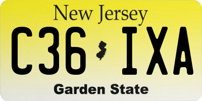 NJ license plate C36IXA