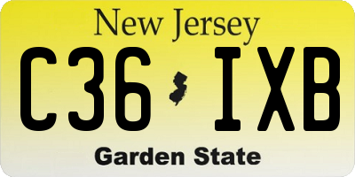 NJ license plate C36IXB