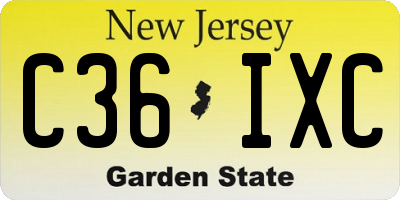NJ license plate C36IXC