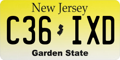NJ license plate C36IXD