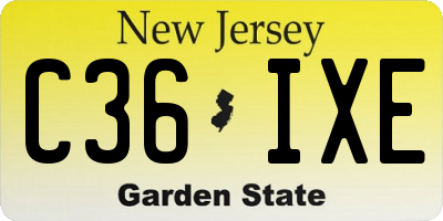 NJ license plate C36IXE