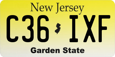 NJ license plate C36IXF