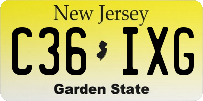NJ license plate C36IXG