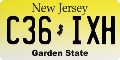 NJ license plate C36IXH