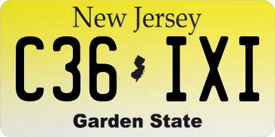 NJ license plate C36IXI