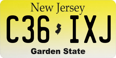 NJ license plate C36IXJ